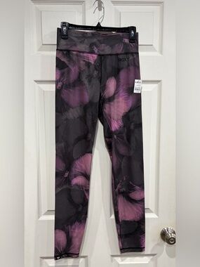 Roxy Women's Medium Daybreak Technical Base Layer Leggings Tights NWT Pink Black